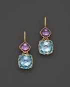 Amethyst And Blue Topaz Drop Earrings In 14k Yellow Gold - 100% Exclusive