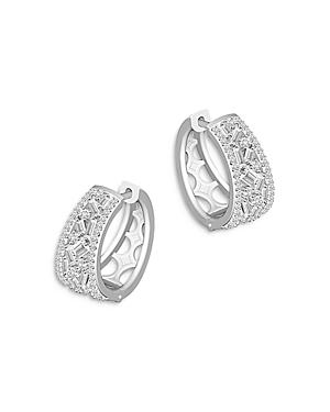 Bloomingdale's Scattered Diamond Hoop Earrings In 14k White Gold, 1.0 Ct. T.w. - 100% Exclusive