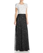 Adrianna Papell Embellished Color Block Gown