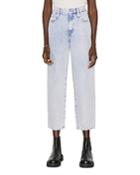 Frame Ultra High Rise Cropped Jeans In Whisper