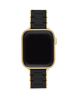 Michele Apple Watch Black Silicone With Gold-tone Wrapped Interchangeable Bracelet, 38-42mm