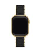 Michele Apple Watch Black Silicone With Gold-tone Wrapped Interchangeable Bracelet, 38-42mm