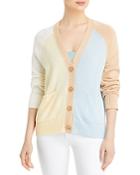 525 Color-blocked Cotton Cardigan