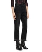 Allsaints Ava High-rise Straight-leg Jeans In Washed Black