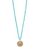 Aqua Coin & Turquoise Beaded Pendant Necklace In Gold Tone, 17-20 - 100% Exclusive