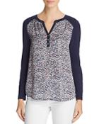 Finity Abstract Print Henley Top