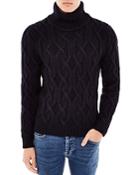 Sandro Mont Blanc Cable Knit Turtleneck Sweater