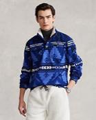 Polo Ralph Lauren Cotton Geometric Regular Fit Mock Neck Fleece Sweatshirt