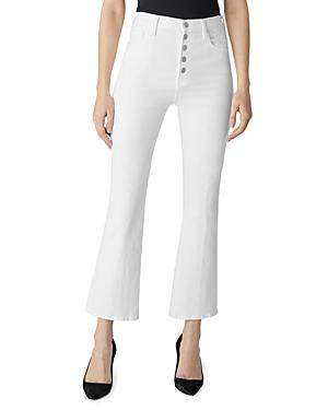 J Brand Lillie High-rise Ankle Flare Jeans In Blanc