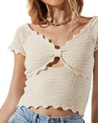 Astr The Label Becker Scalloped Top