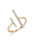 Mateo 14k Yellow Gold Double Bar Ring With Diamonds