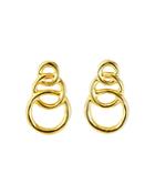 Uno De 50 Gold Chain Graduated Loops Drop Earrings