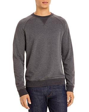 Vince Cotton Blend Heathered Twill Slim Fit Crewneck Sweatshirt