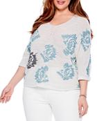 Nic+zoe Plus Shimmer Bloom Sweater