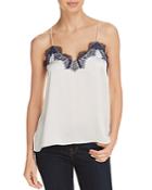 Cami Nyc Lace-trimmed Racerback Silk Top
