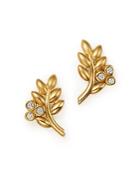 Temple St. Clair 18k Yellow Gold Olive Branch Earrings With Diamonds - 100% Exclusive