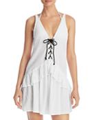 Minkpink Lace Up Frill Dress Swim Cover-up