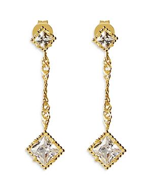 Argento Vivo Cubic Zirconia & Chain Drop Earrings In 14k Gold Plated Sterling Silver