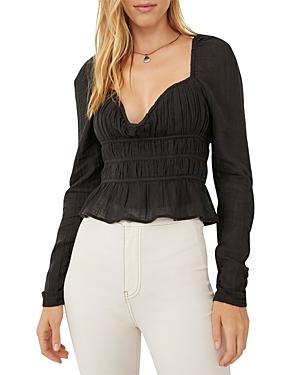 Free People Chloe Smocked Tie Back Top