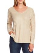 Vince Camuto Metallic Ribbed Sweater