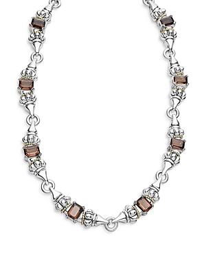 Lagos 18k Yellow Gold & Sterling Silver Glacier Smoky Quartz Collar Necklace, 16