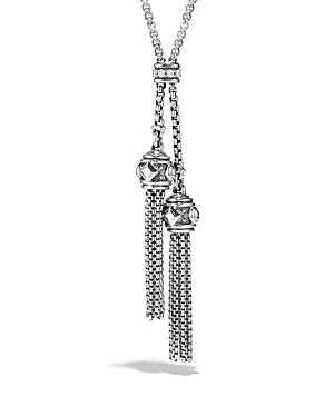 David Yurman Renaissance Petite Tassel Necklace With Diamonds In Silver