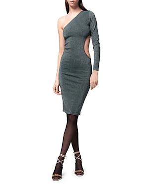 Pinko Metallic One Sleeve Cutout Dress