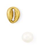 Chan Luu Cultured Freshwater Pearl Mismatched Stud Earrings In 18k Gold-plated Sterling Silver