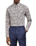 Ted Baker Rigato Floral Print Slim Fit Shirt
