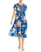 Johnny Was Holly Floral-print Midi Dress