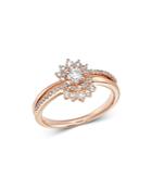 Bloomingdale's Diamond Flower Ring In 14k Rose Gold, 0.50 Ct. T.w. - 100% Exclusive