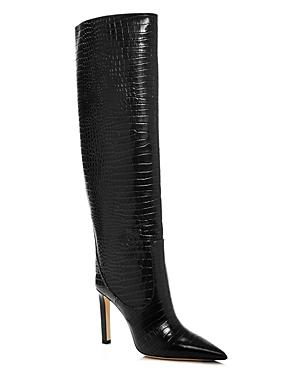 Jimmy Choo Women's Mavis 100 Croc-embossed High-heel Tall Boots