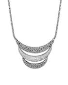 John Hardy Sterling Silver Classic Chain Pave Diamond Arch Necklace, 16
