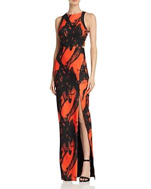 Bariano Lily Cage Back Printed Gown