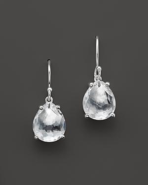 Ippolita Rock Candy Sterling Silver Pear Drop Earrings In Clear Quartz