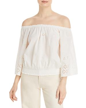 Single Thread Eyelet Off-the-shoulder Top