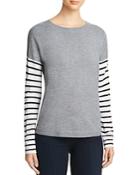 French Connection Drop Shoulder Stripe Sleeve Sweater - Compare At $138