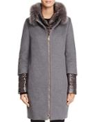Herno Fox Fur Trim Cashmere Coat