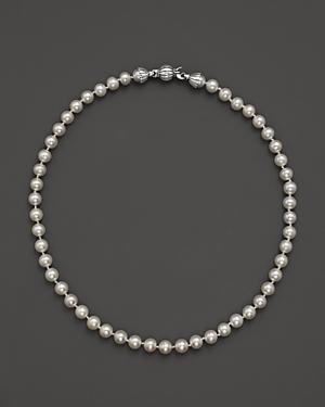Lagos Sterling Silver Luna Pearl Necklace, 16