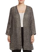 Eileen Fisher Plus Marled Open Front Jacket