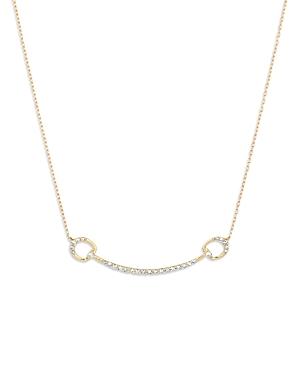 Adina Reyter 14k Yellow Gold Diamond Horsebit Curved Bar Necklace, 15-16