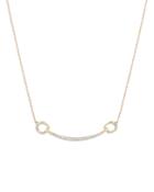 Adina Reyter 14k Yellow Gold Diamond Horsebit Curved Bar Necklace, 15-16