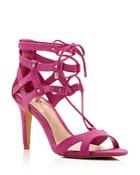 Vince Camuto Claran Snake-embossed Lace Up High Heel Sandals