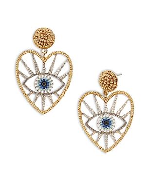 Baublebar Beaded Heart Evil Eye Drop Earrings