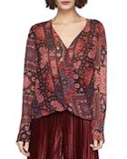 Bcbgeneration Printed Wrap-front Top