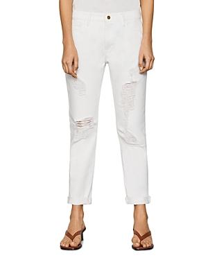 Frame Le Garcon Jeans In Rumpled Blanc Rips