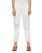 Frame Le Garcon Jeans In Rumpled Blanc Rips