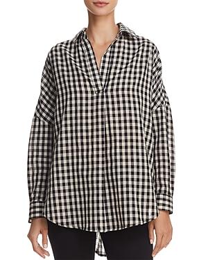 French Connection Pleated Gingham Shirt
