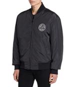 Versace Jenas Couture Logo Print Reversible Bomber Jacket