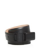 Salvatore Ferragamo Adjustable Calfskin Belt With Graphite Vara Buckle